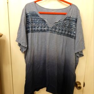 Catherines Dip Dye Blue Ombre Shirt